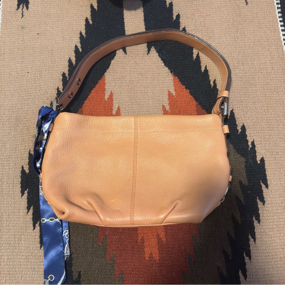 Coach peach/orange Leather Shoulder Bag